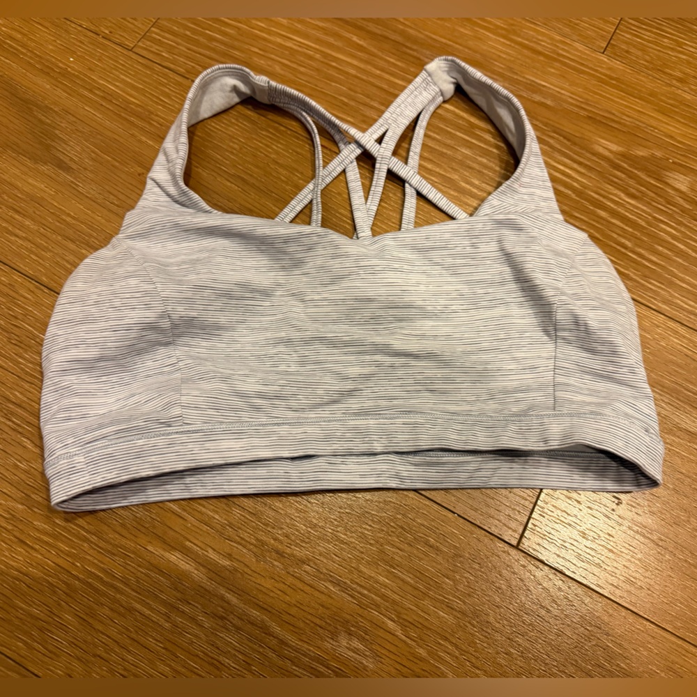 Like-new Women's Lululemon White and Gray Sports Bra